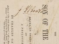 [BOOTH, John Wilkes (1838-1865), his copy]. GAYLER, Charles (1820-1892). Son of the Night: A Drama in Three Days, and a Prologue. New York: Samuel French, 1857.