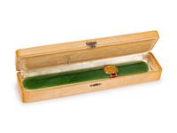 A Gold, Diamond and Enamel-Mounted Spinach Jade Letter Opener