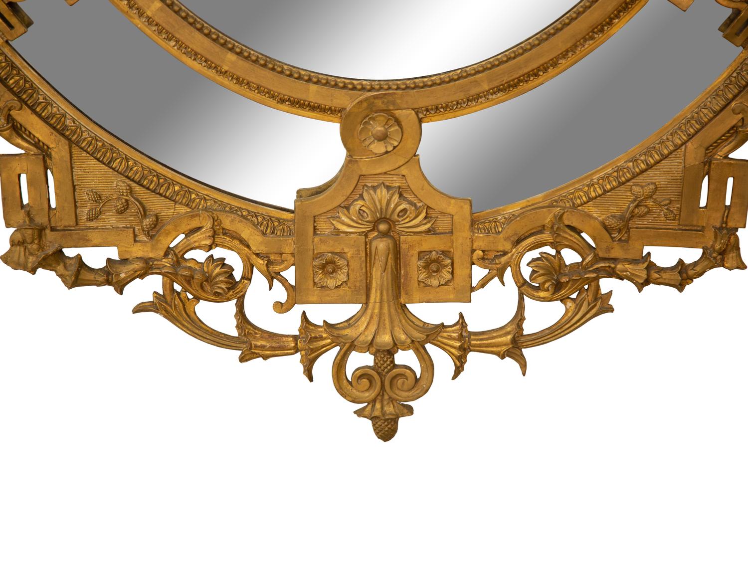 A Napoleon III Giltwood Oval Mirror