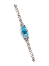 AQUAMARINE AND DIAMOND BRACELET