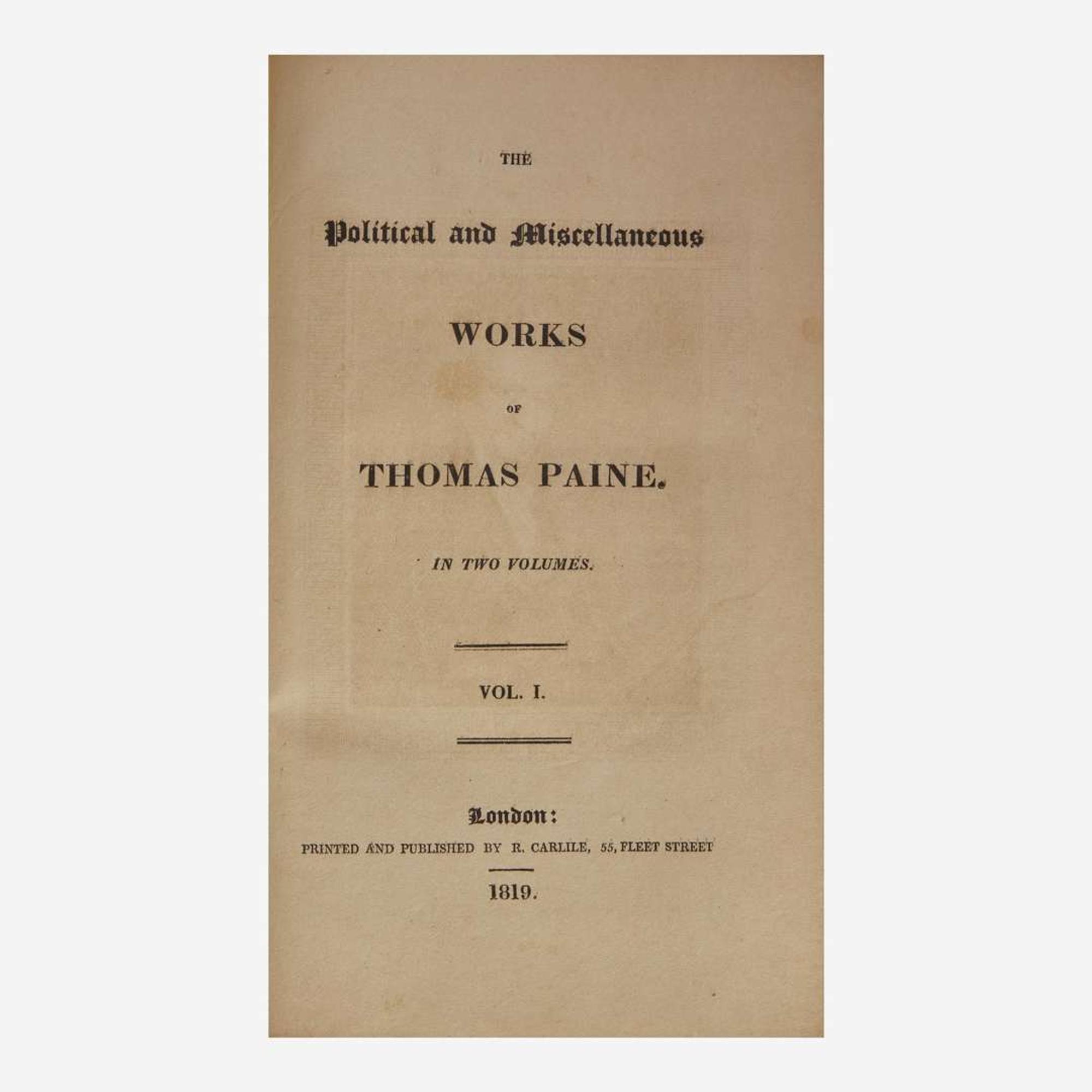 [Americana] Paine, Thomas Group of 3 Titles