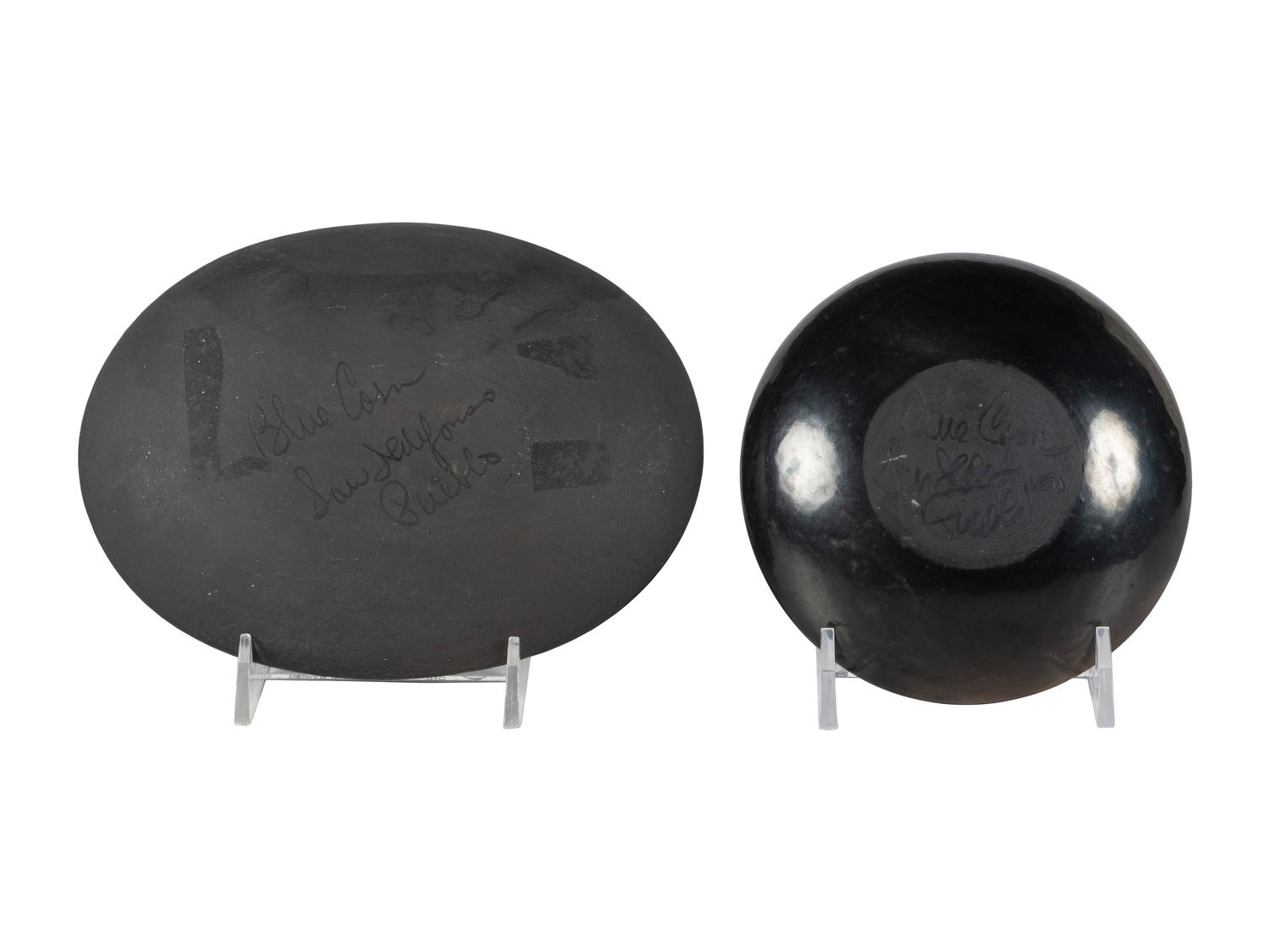 Pair of Blackware Pottery Plates