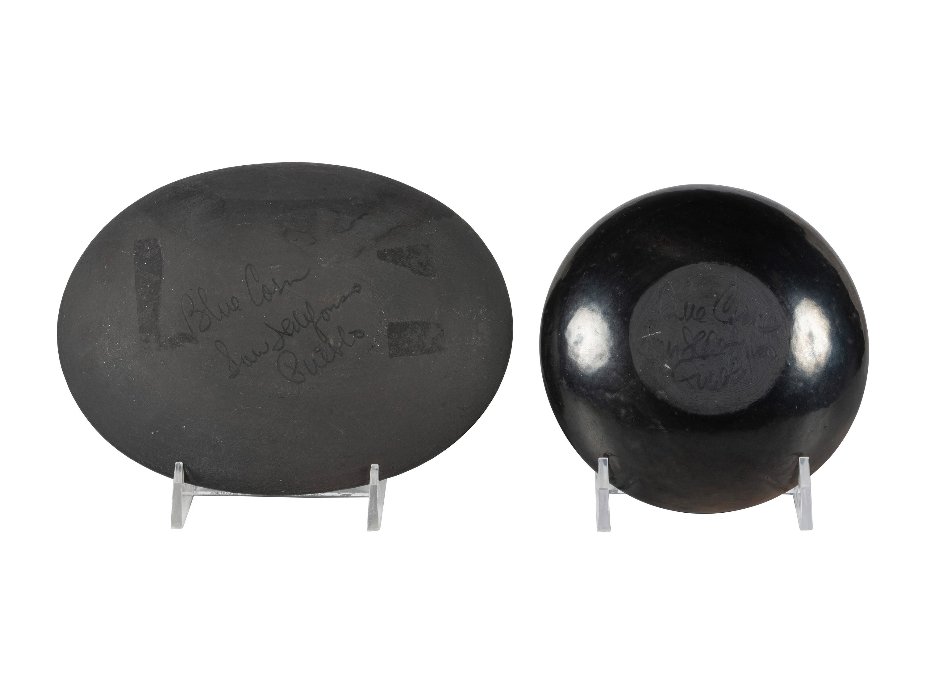 Pair of Blackware Pottery Plates