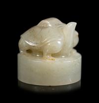 Four Chinese Celadon Jade Seals