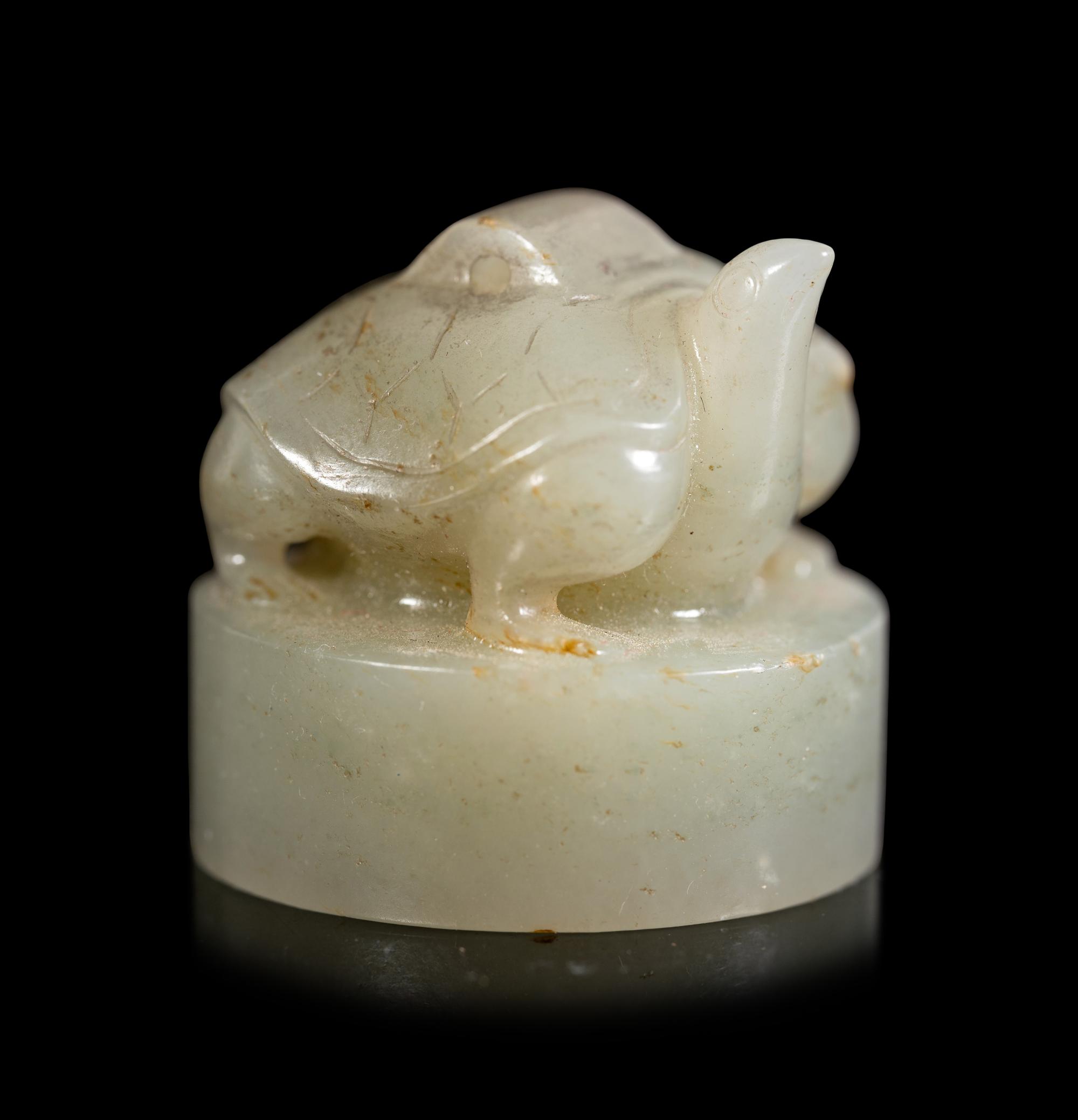 Four Chinese Celadon Jade Seals