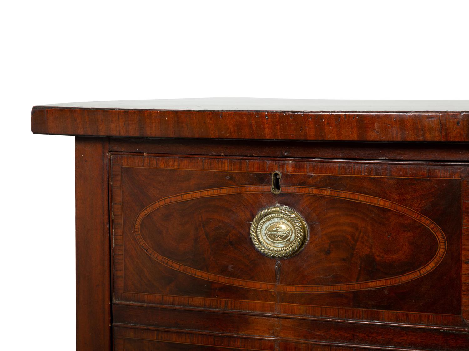 A George III Style Crossbanded Mahogany Sideboard with Tambour Door — 19TH CENTURY