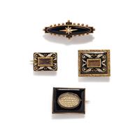 VICTORIAN, COLLECTION OF MOURNING BROOCHES