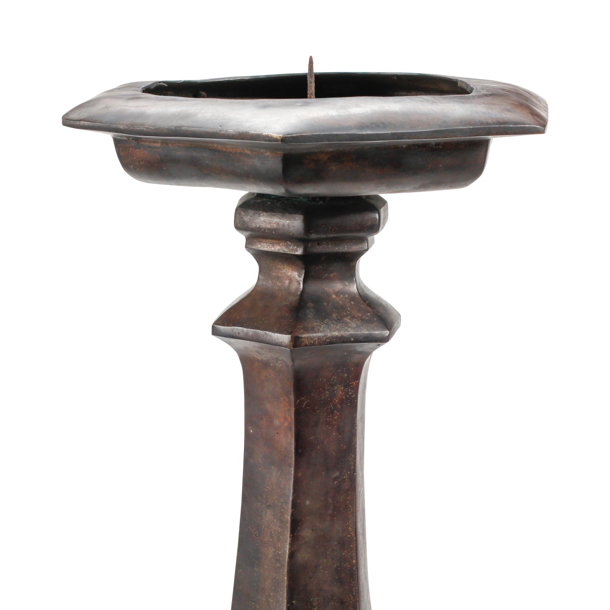 A Pair of Large Italian Bronze Pricket Sticks