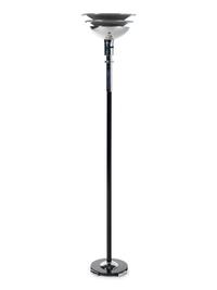 An Art Deco Chromed and Ebonized Torchiere