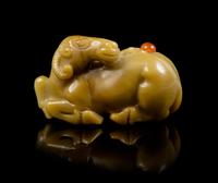 A Carved Jade Snuff Bottle Length 3 inches.