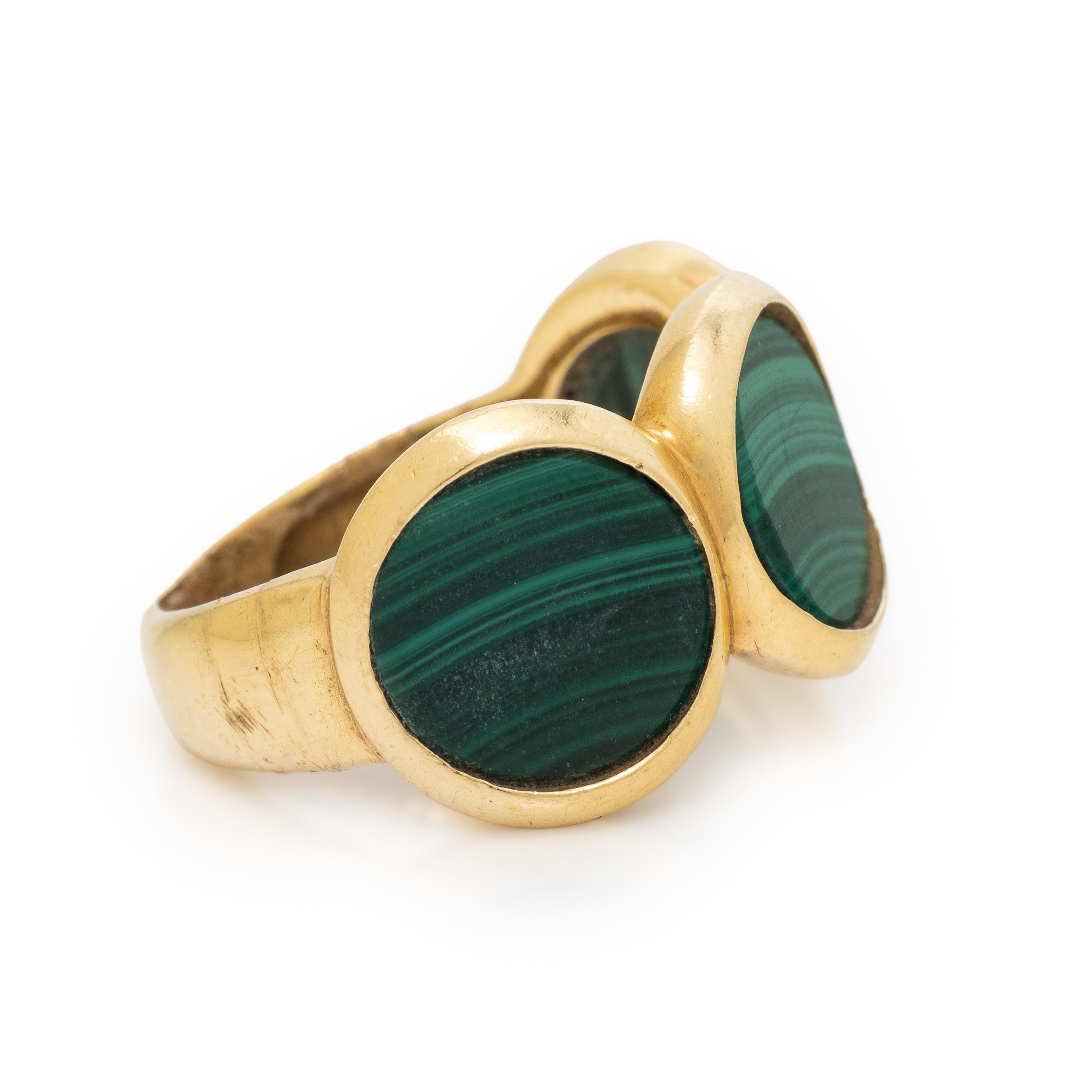 Malachite and Yellow Gold Ring
