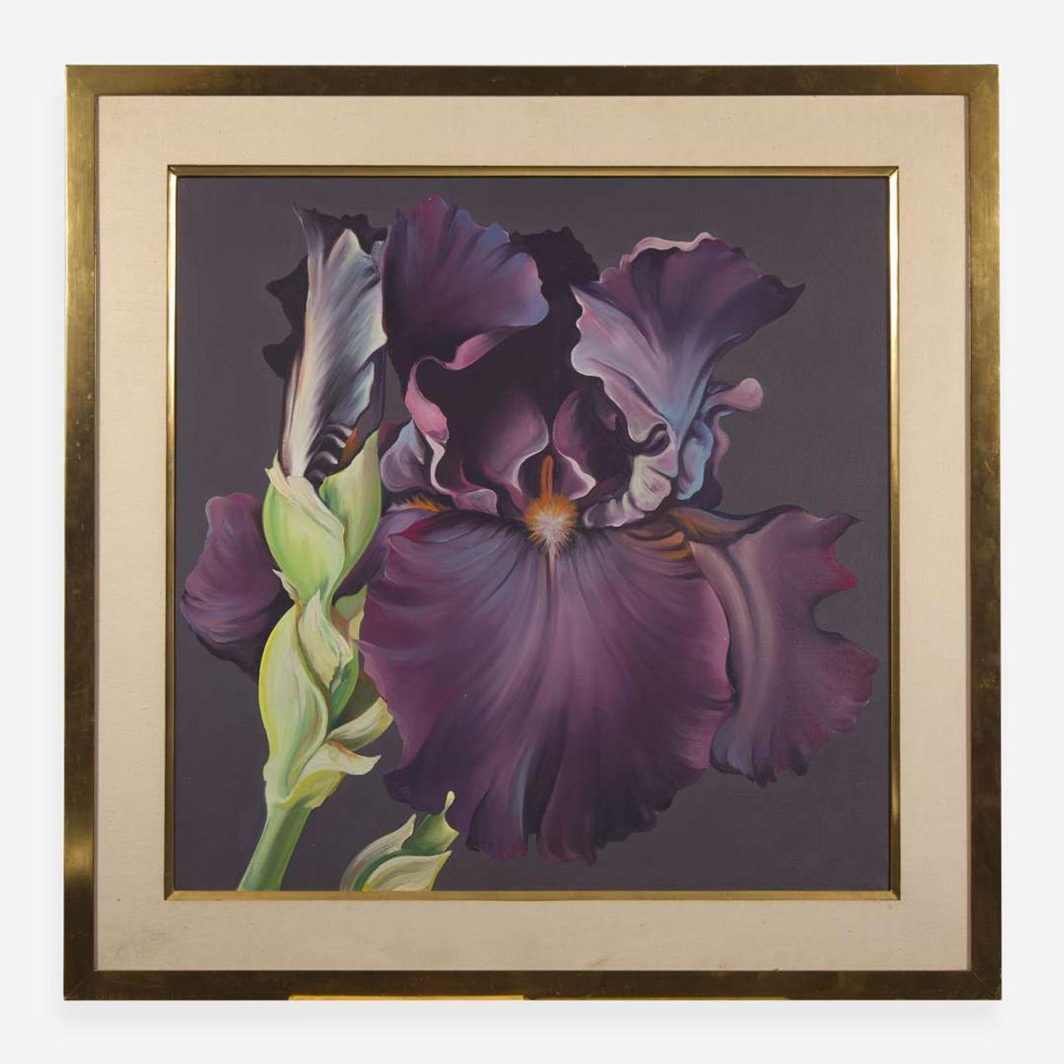 Lowell Nesbitt (American, 1933–1993) Purple Iris on Grey