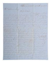 [CIVIL WAR]. A merchant's letter providing a detailed description of the bombing of Charleston, SC. Summerville, 17 January 1864.