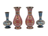 Two Pairs of Chinese Cloisonné Vases