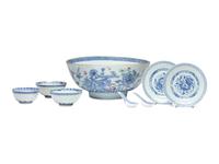 A Chinese Porcelain 'Flower and Butterfly' Punch Bowl