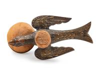 A Sewing Machine-Form Spool Winder and a Brass Sewing Bird