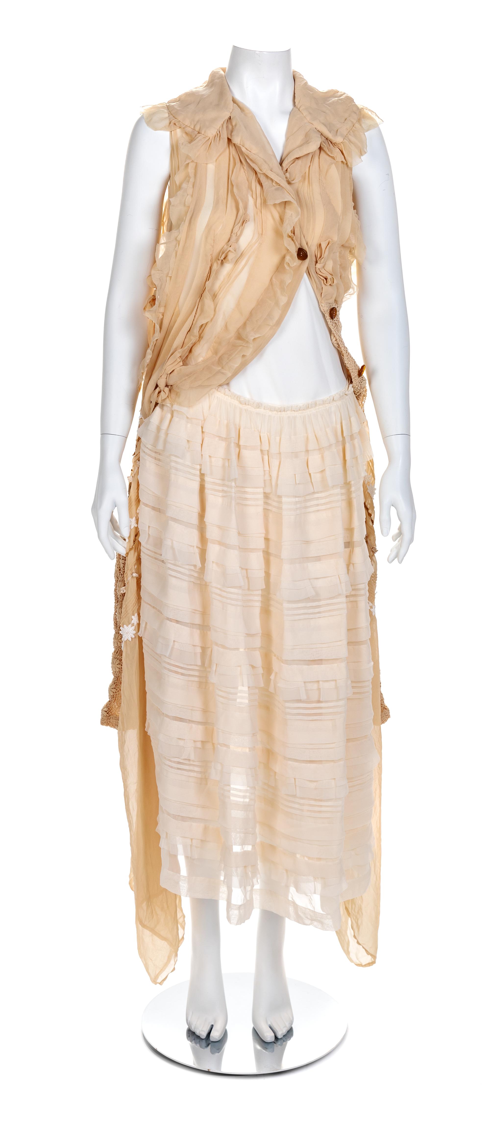 Comme des Garçons 'Broken Bride' Ensemble, F/W 2005 Size for blouse: Medium; Size for skirt: Large