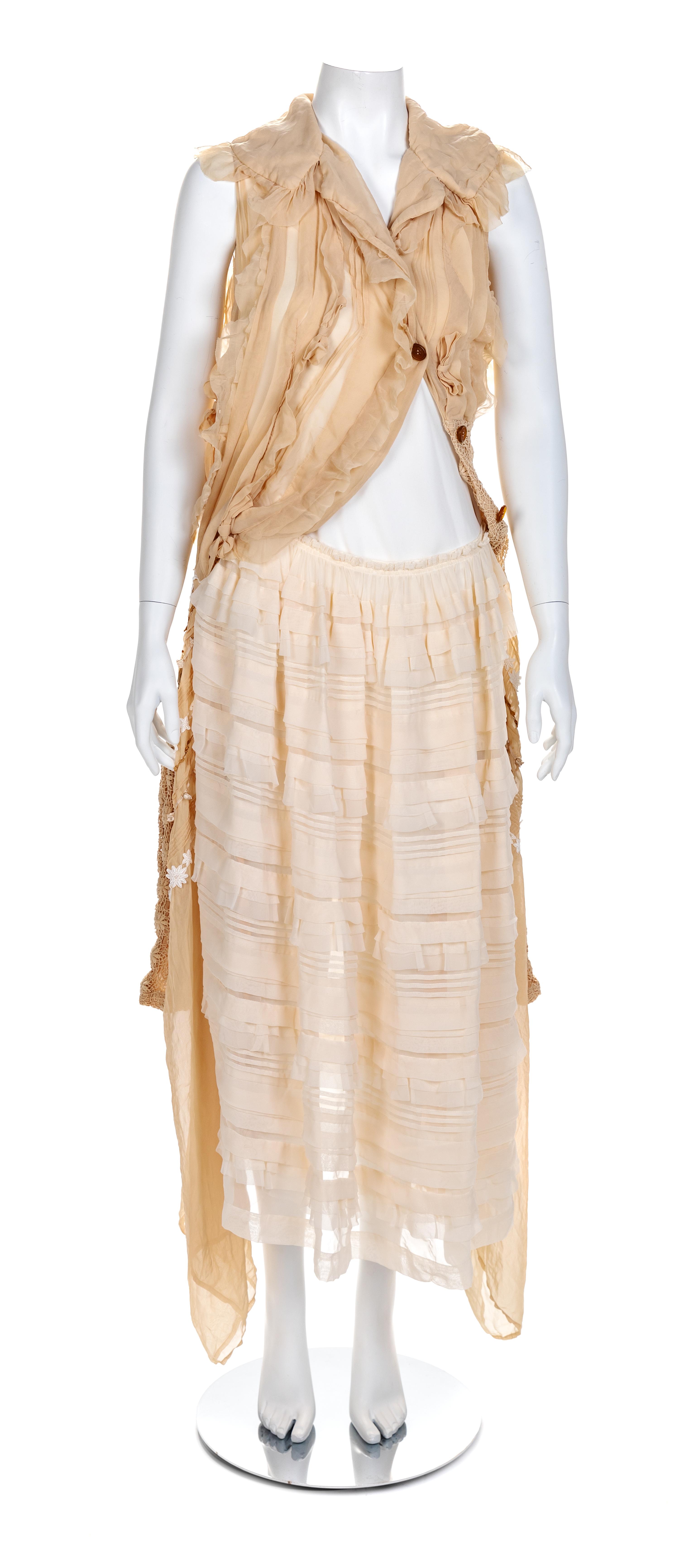 Comme des Garçons 'Broken Bride' Ensemble, F/W 2005 Size for blouse: Medium; Size for skirt: Large