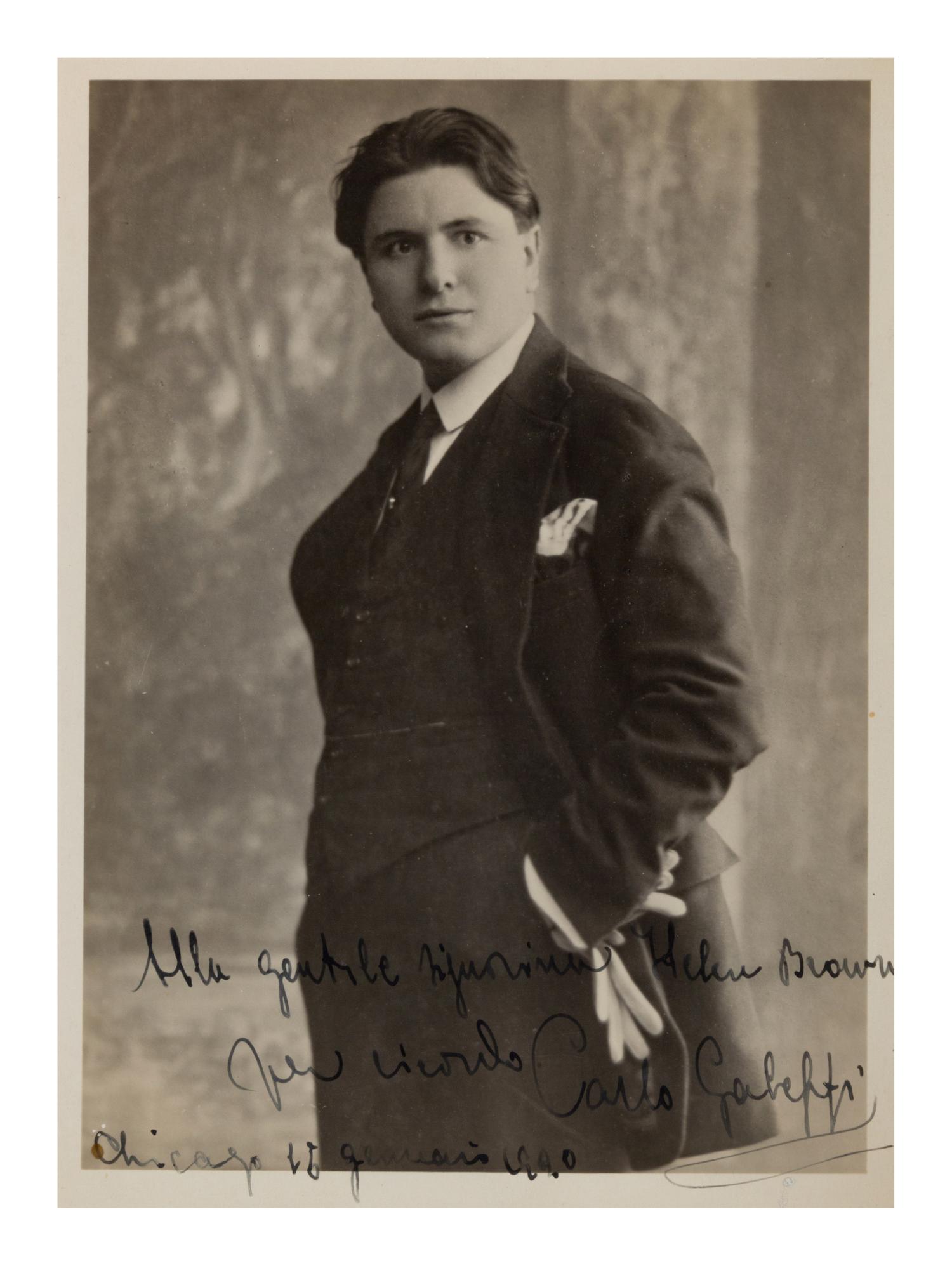 [20TH-CENTURY OPERA SINGERS]. A group of 5 signed photographs or photographic postcards of opera singers from the 1920s, comprising images of: