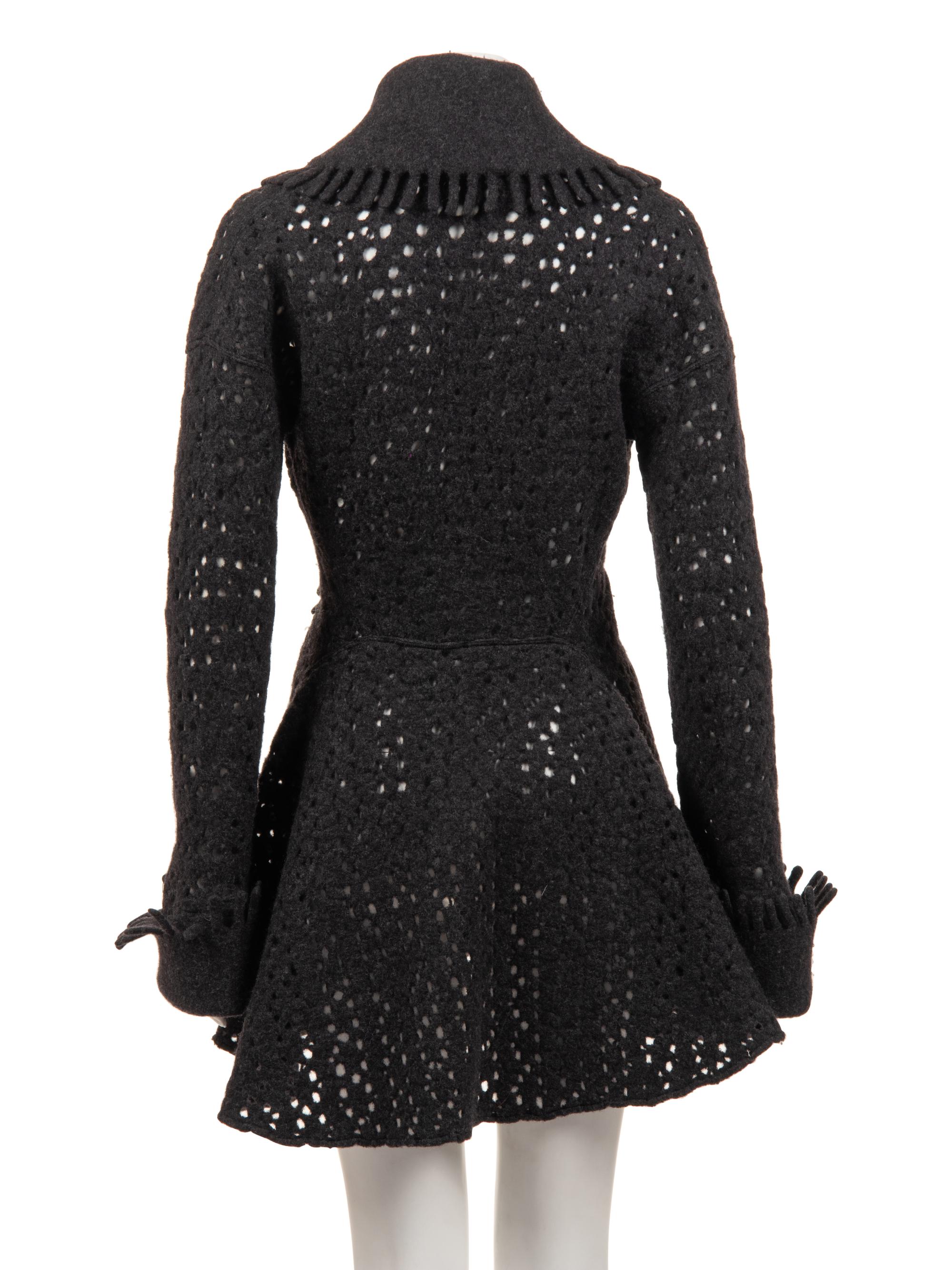 Alaïa Felted Wool Knit Coat, 1990s