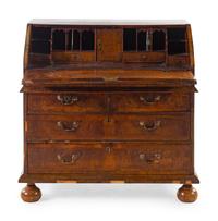 A William and Mary Burl Walnut Slant-Front Desk