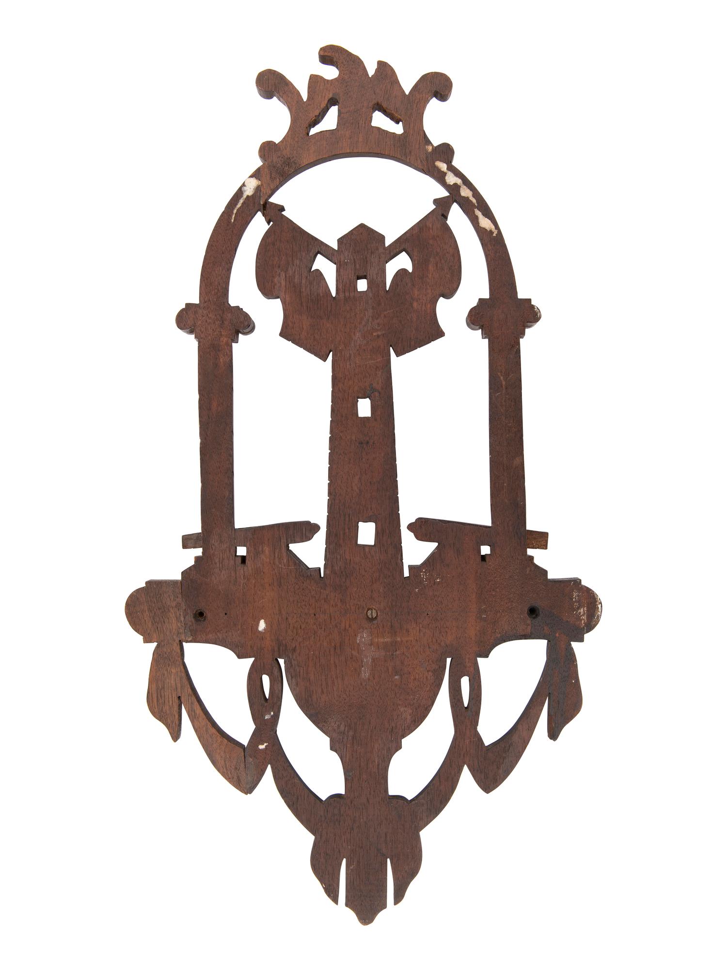 [AMERICANA]. Folk art carved patriotic shelf featuring eagle and cannon.