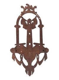[AMERICANA]. Folk art carved patriotic shelf featuring eagle and cannon.