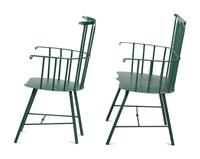 A Suite of Painted Metal Windsor Patio Furniture