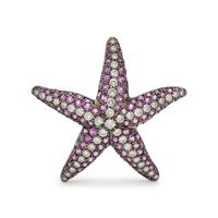 DIAMOND AND PINK SAPPHIRE STARFISH PENDANT