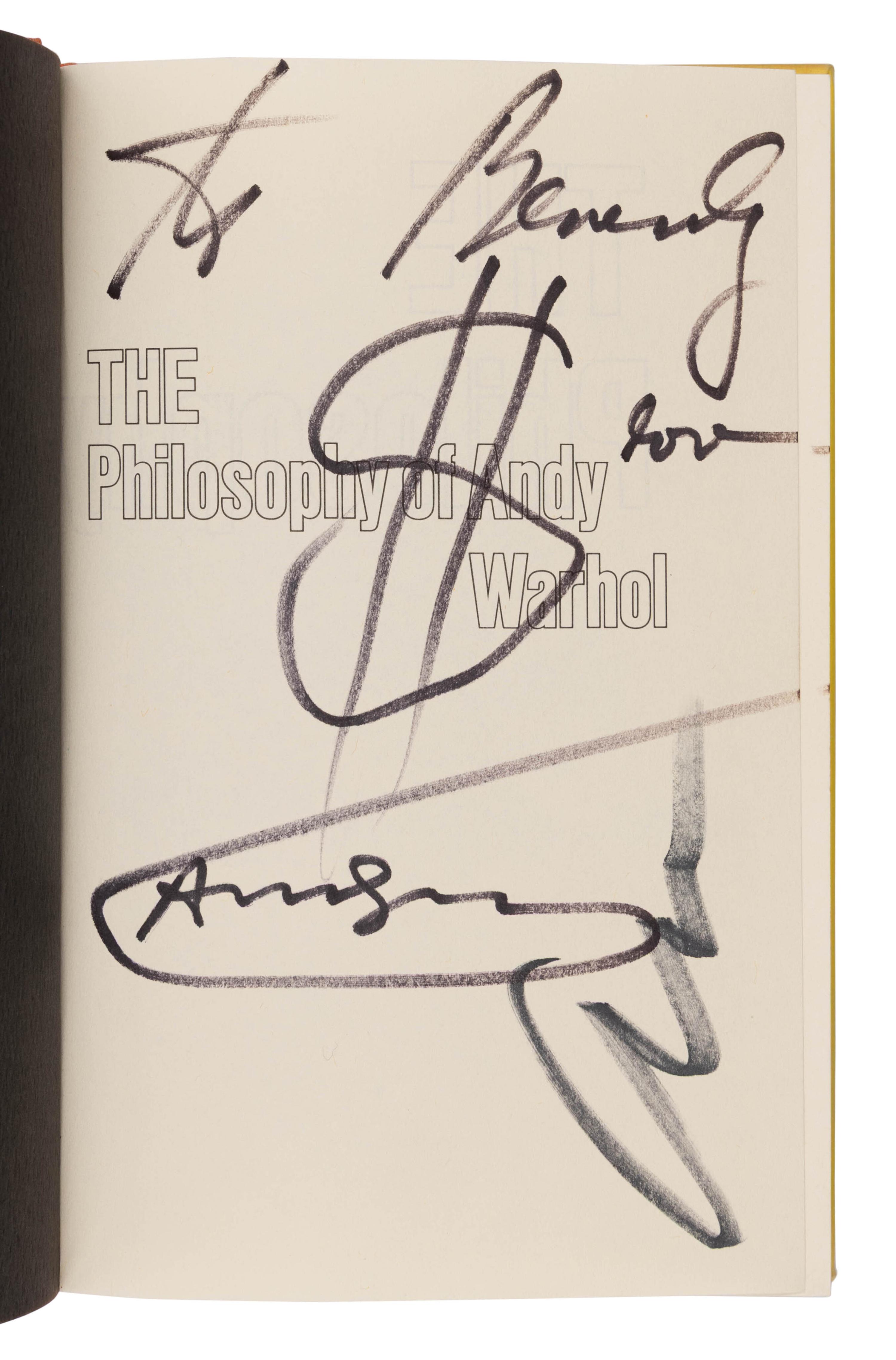 Warhol, Andy (1928-1987). The Philosophy of Andy Warhol (From A to B and Back Again) . New York and London: Harcourt Brace Jovanovich, 1975.
