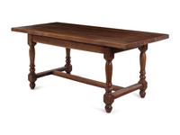 An Oak Dining Table with Turned Legs