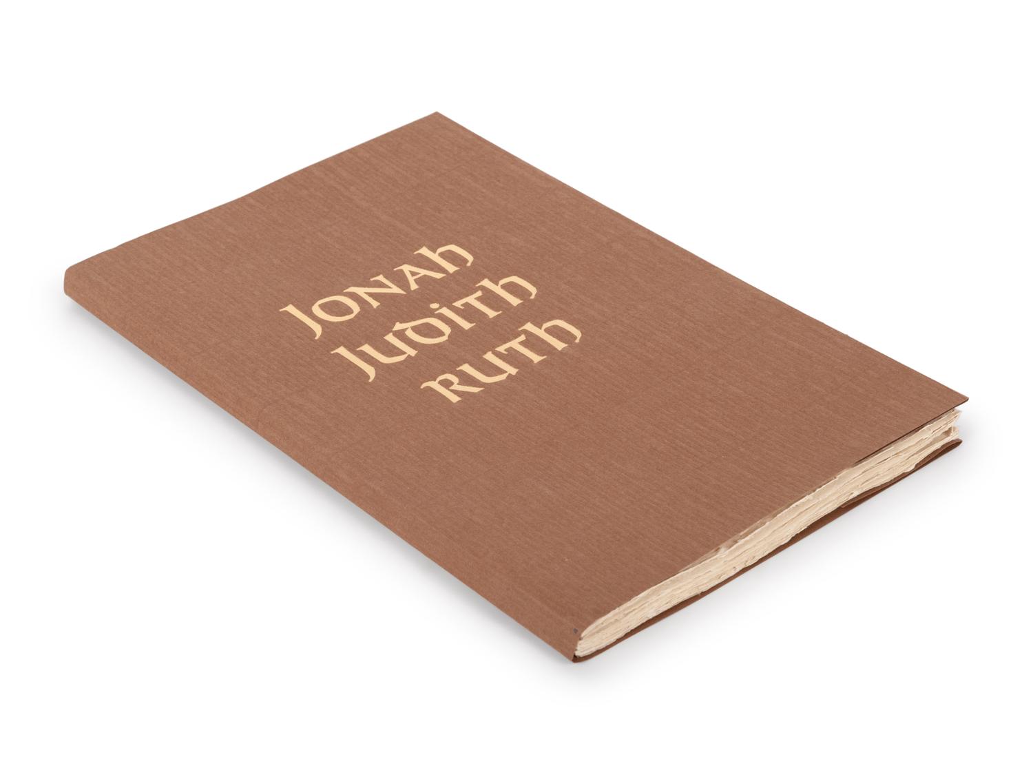 [ALLEN PRESS] -- [BIBLE, in English]. Three Stories from the Old Testament: Jonah, Judith, Ruth . Greenbrae, CA: Allen Press, 1984.