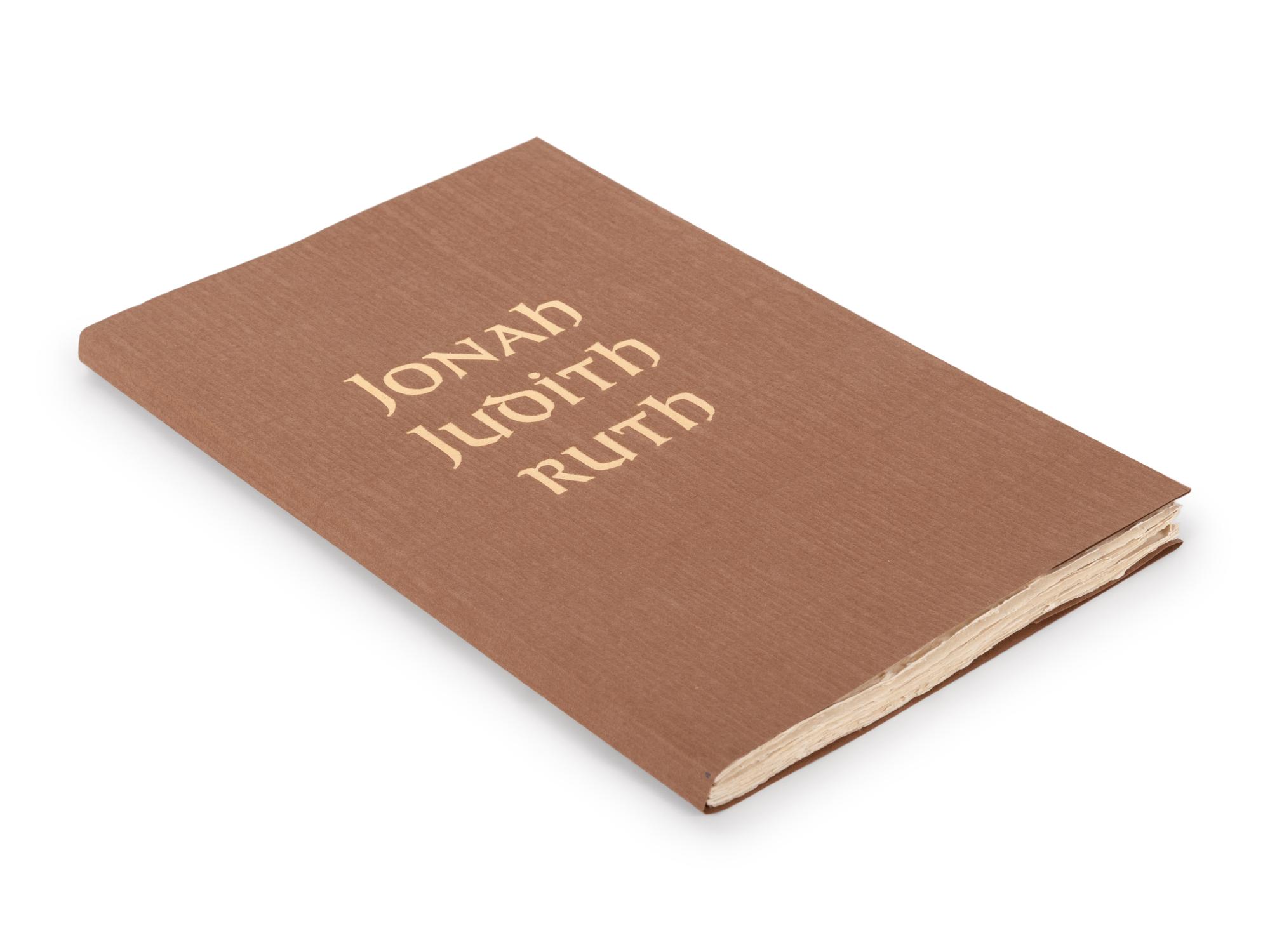 [ALLEN PRESS] -- [BIBLE, in English]. Three Stories from the Old Testament: Jonah, Judith, Ruth . Greenbrae, CA: Allen Press, 1984.