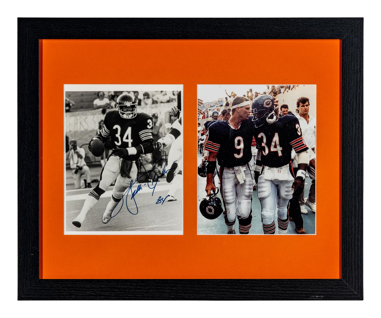 A Walter Payton with Jim McMahon Signed Autograph Display