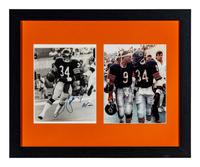 A Walter Payton with Jim McMahon Signed Autograph Display