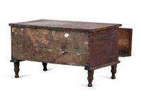 A Federal Red-Painted Cherrywood and Poplar One Drawer Chest