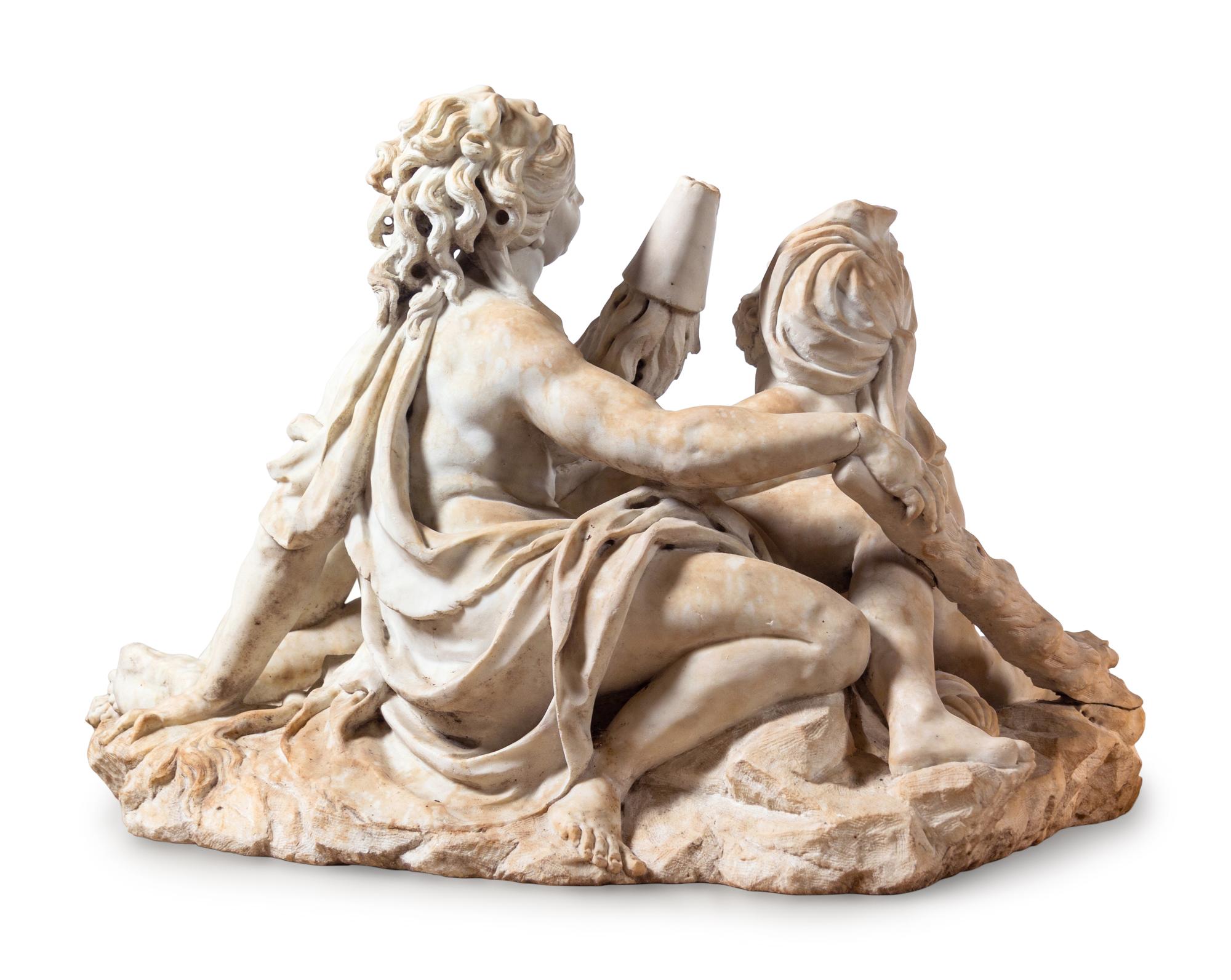 An Italian Carved Marble Figural Group