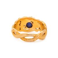 YELLOW GOLD, SAPPHIRE AND DIAMOND RING