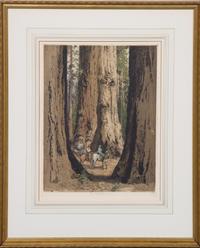 Luigi Kasimir, (American/Austrian, 1881-1962), Santa Fe, The Inn, La Fonda; El Capitain, California; Riders, Giant Redwoods and Wawona,