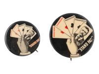 [ROOSEVELT, Theodore (1858-1919)]. A group of 2 "Stand Pat" campaign buttons from 1900.