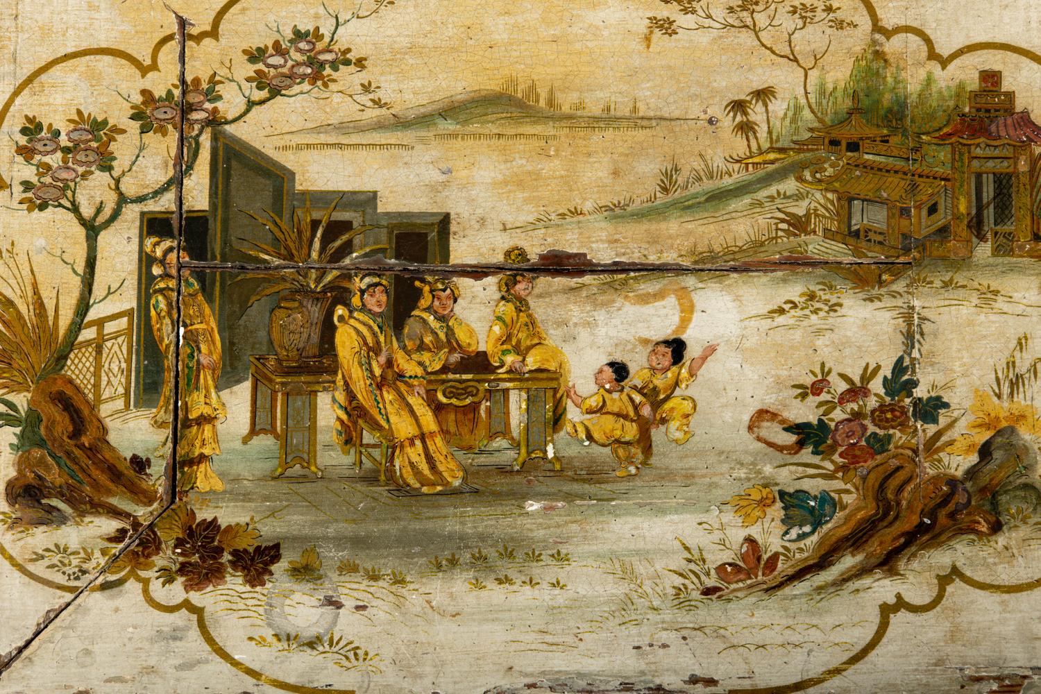 A Continental Polychrome Painted Side Table
