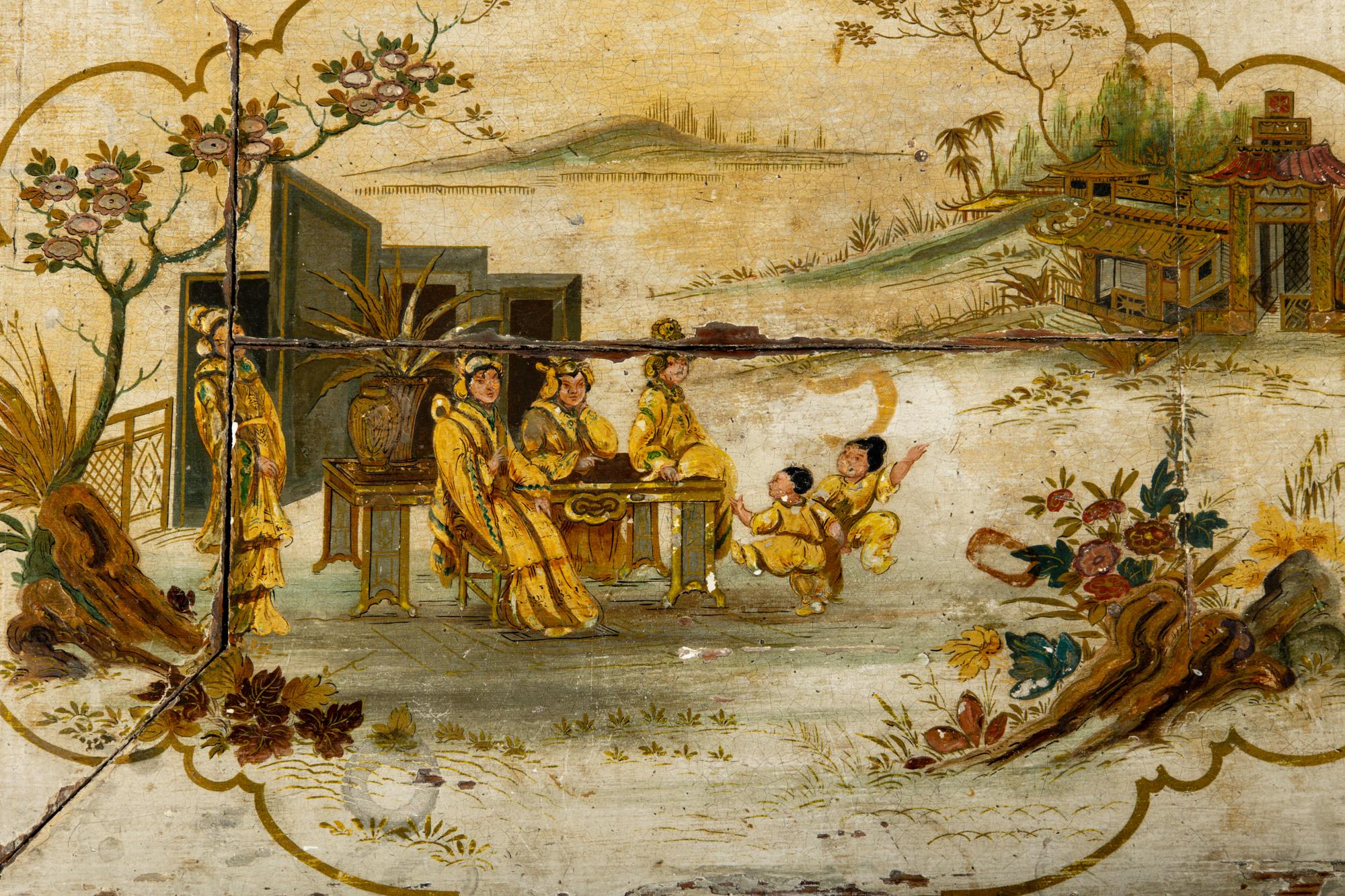 A Continental Polychrome Painted Side Table
