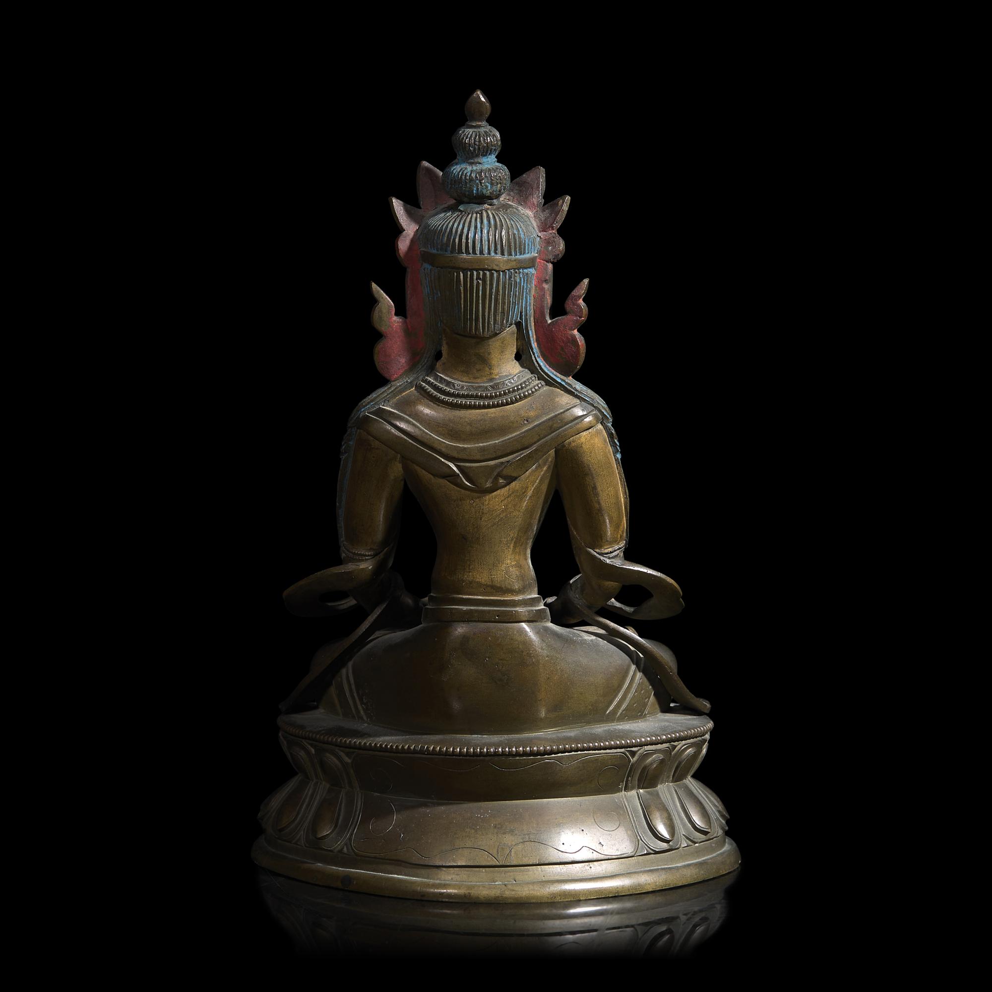A Tibeto-Chinese Bronze Figure of a Bodhisattva, Late Qing Dynasty 晚清 藏漢銅菩薩坐像