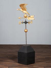 A Molded Gilt Copper and Cast Zinc Eagle Weathervane