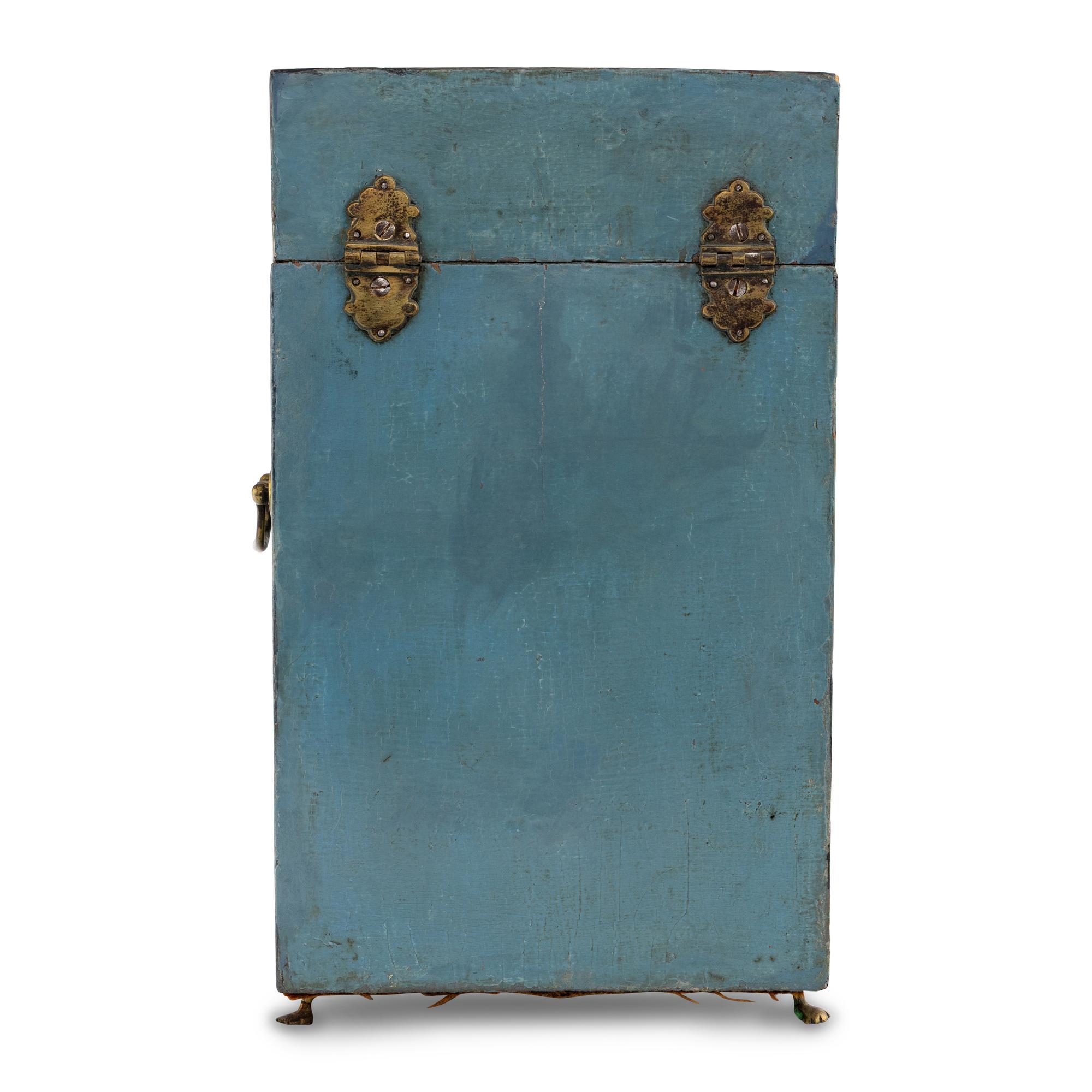 A George III Paint-Decorated Cutlery Box
