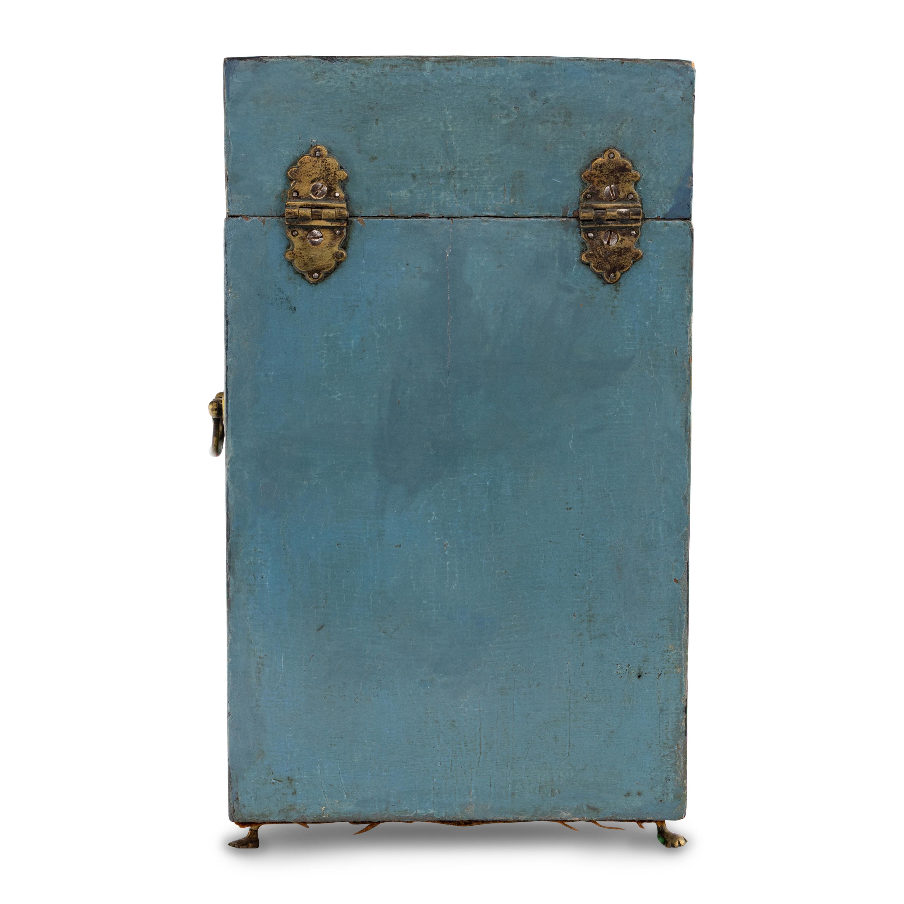 A George III Paint-Decorated Cutlery Box
