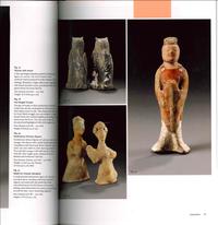 A Pair of Chinese Painted Grey Pottery Owl-Form Vessels, Western Han Dynasty 西漢 彩繪陶鴞尊一對