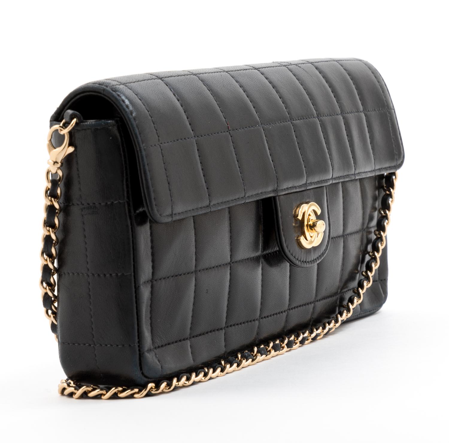 Chanel Black Leather Quilted Flap Bag, 1990-2000s