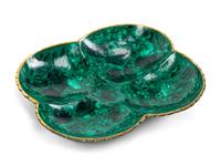 A Malachite and Gilt Metal Nine-Piece Serving Set