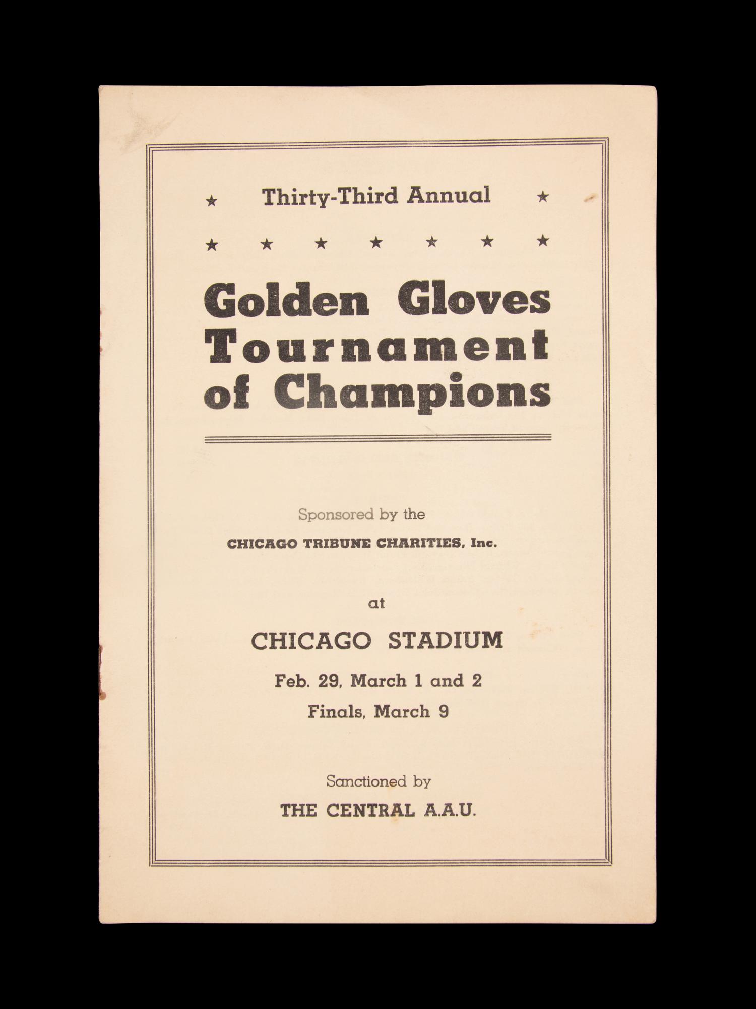 An Original 1960 Golden Gloves Tournament of Champions On Site Program Featuring Cassius Clay (Muhammad Ali)